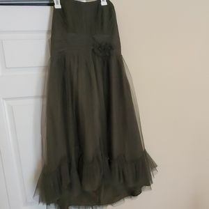 Alfredo Angelo Olive green ¾ strapless dress